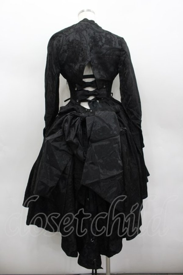 画像4: 草苺大福鴨 / サイド編み下げ&刺繍ジャケット・ビスチェワンピース  黒 I-26-02-13-088-LO-OP-SA-ZI (4)