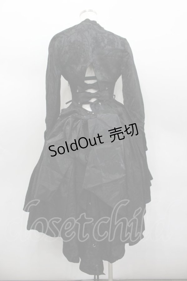 画像4: 草苺大福鴨 / サイド編み下げ&刺繍ジャケット・ビスチェワンピース  黒 I-26-02-13-088-LO-OP-SA-ZI (4)