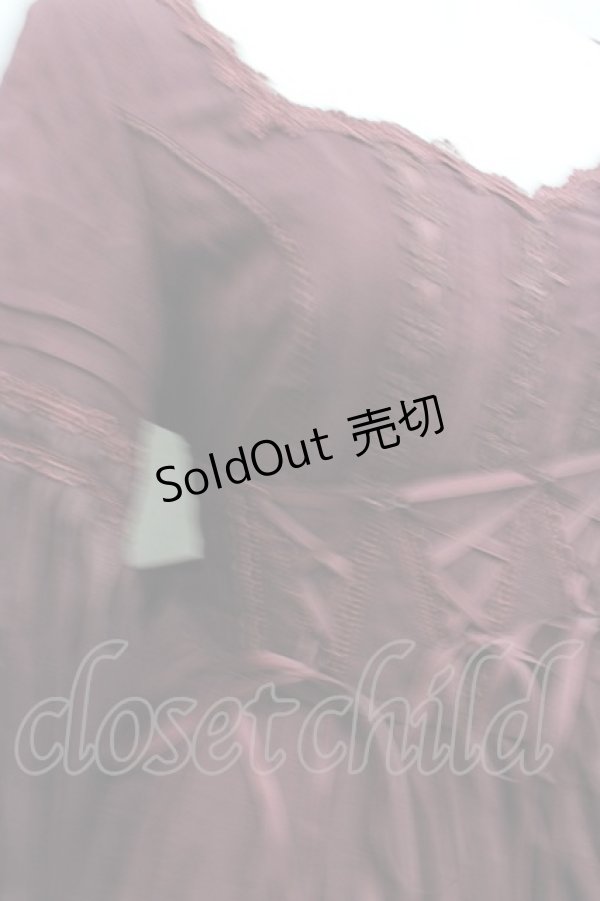 画像3: culumi lolita / はしごレースリボンワンピース&コルセットデザイン  ボルドー I-26-02-13-089-LO-OP-SA-ZI (3)