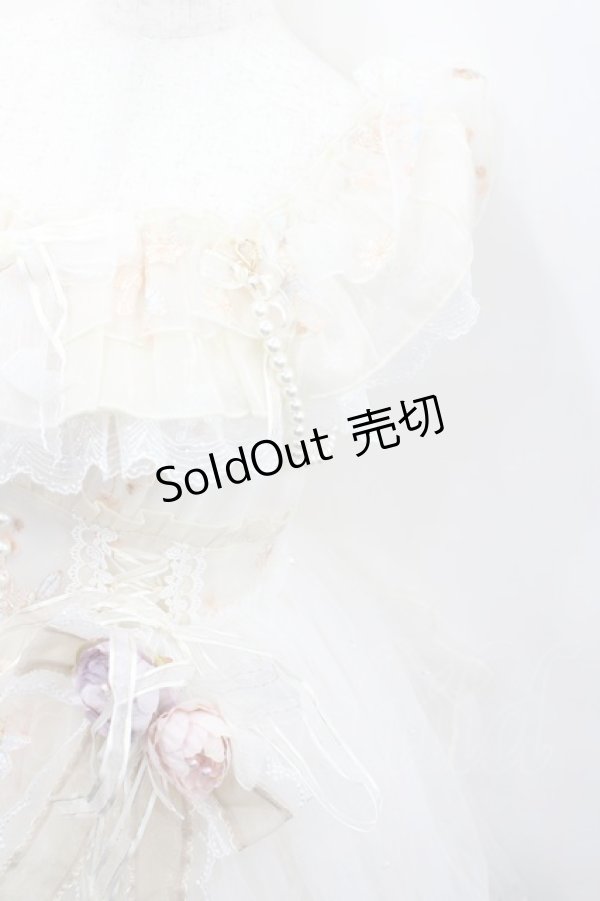 画像3: Stari Mas / フラワーブーケリボンブローチ付きジャンパースカート  白 I-26-02-13-091-LO-OP-SA-ZI (3)