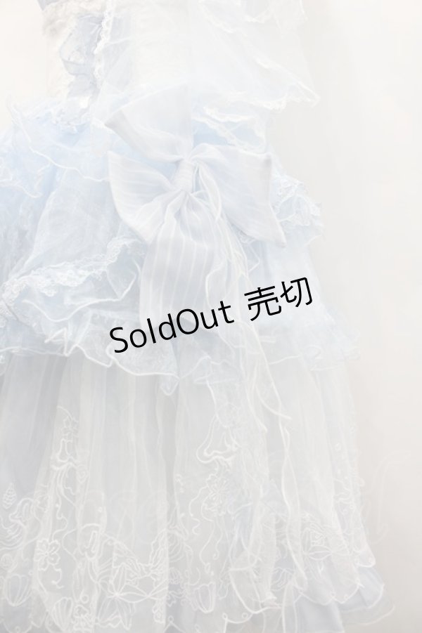 画像2: Red Maria / シフォンリボンジャンパースカート  サックス I-26-02-13-092-EL-OP-SA-ZI (2)