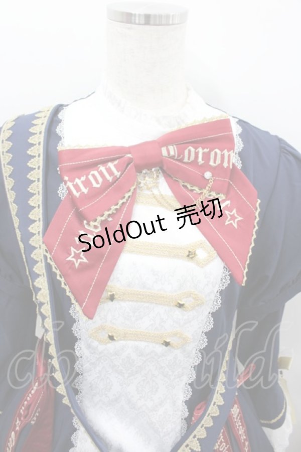 画像3: Le Miroir / ハイネックナポレオン長袖ワンピース  ネイビーｘ白 I-26-02-13-094-0-OP-SA-ZI (3)