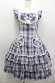 画像1: Angelic Pretty / Cute Heartジャンパースカート(タータン)  サックス I-26-02-13-097-AP-OP-SA-ZI (1)