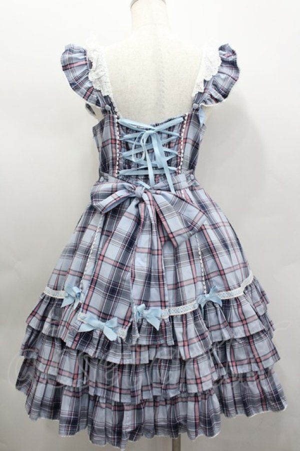 画像3: Angelic Pretty / Cute Heartジャンパースカート(タータン)  サックス I-26-02-13-097-AP-OP-SA-ZI (3)