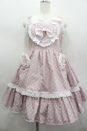 画像: BABY,THE STARS SHINE BRIGHT / Milky Dot うさぎさんジャンパースカート  ピンク I-26-02-13-099-BA-OP-SA-ZI