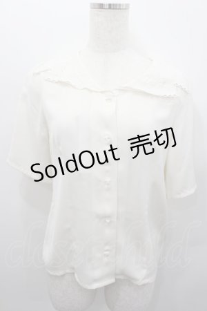 画像: an another angelus / ローズ刺繍ハシゴカットワーク衿ブラウス F アイボリー I-26-02-13-012-CA-BL-TE-ZI