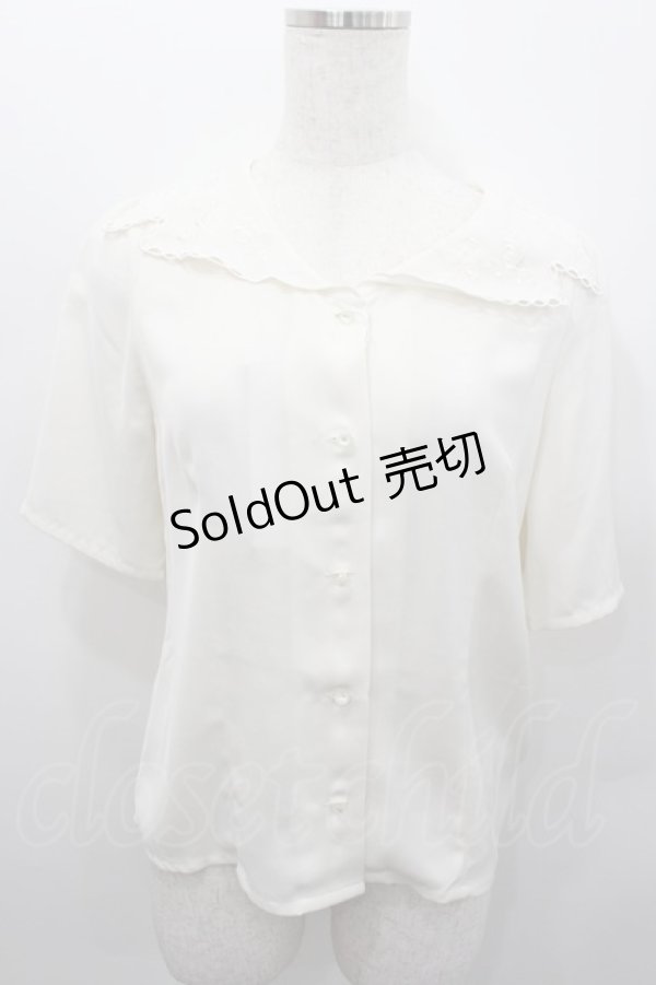 画像1: an another angelus / ローズ刺繍ハシゴカットワーク衿ブラウス F アイボリー I-26-02-13-012-CA-BL-TE-ZI (1)