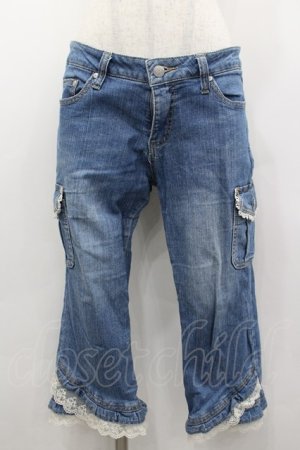 画像: axes femme / 七分丈デニムカーゴパンツ  青デニム I-26-02-13-110-AX-PA-SA-ZI