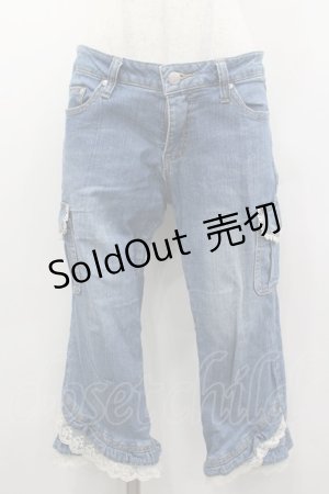 画像: axes femme / 七分丈デニムカーゴパンツ  青デニム I-26-02-13-110-AX-PA-SA-ZI