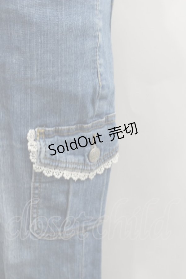 画像2: axes femme / 七分丈デニムカーゴパンツ  青デニム I-26-02-13-110-AX-PA-SA-ZI (2)