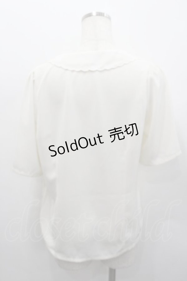 画像3: an another angelus / ローズ刺繍ハシゴカットワーク衿ブラウス F アイボリー I-26-02-13-012-CA-BL-TE-ZI (3)