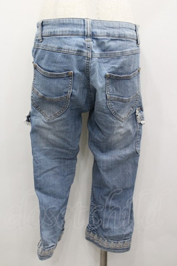 画像3: axes femme / 裾刺繍&サイドポケットデニムパンツ  サックスデニム I-26-02-13-113-AX-PA-SA-ZI (3)