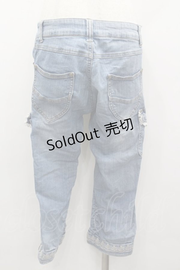 画像3: axes femme / 裾刺繍&サイドポケットデニムパンツ  サックスデニム I-26-02-13-113-AX-PA-SA-ZI (3)