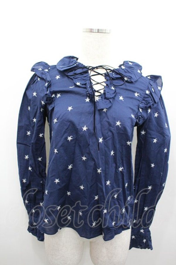 画像1: MILK / ブリリアントブラウス  ネイビー I-26-02-13-013-ML-BL-SA-ZI (1)