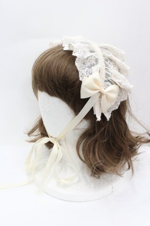 画像: ATELIER PIERROT / レースヘッドドレス  生成り I-26-02-13-121-EL-ZA-TE-ZI