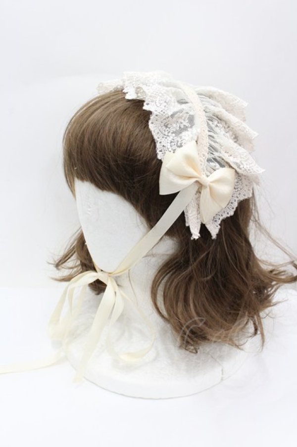 画像1: ATELIER PIERROT / レースヘッドドレス  生成り I-26-02-13-121-EL-ZA-TE-ZI (1)