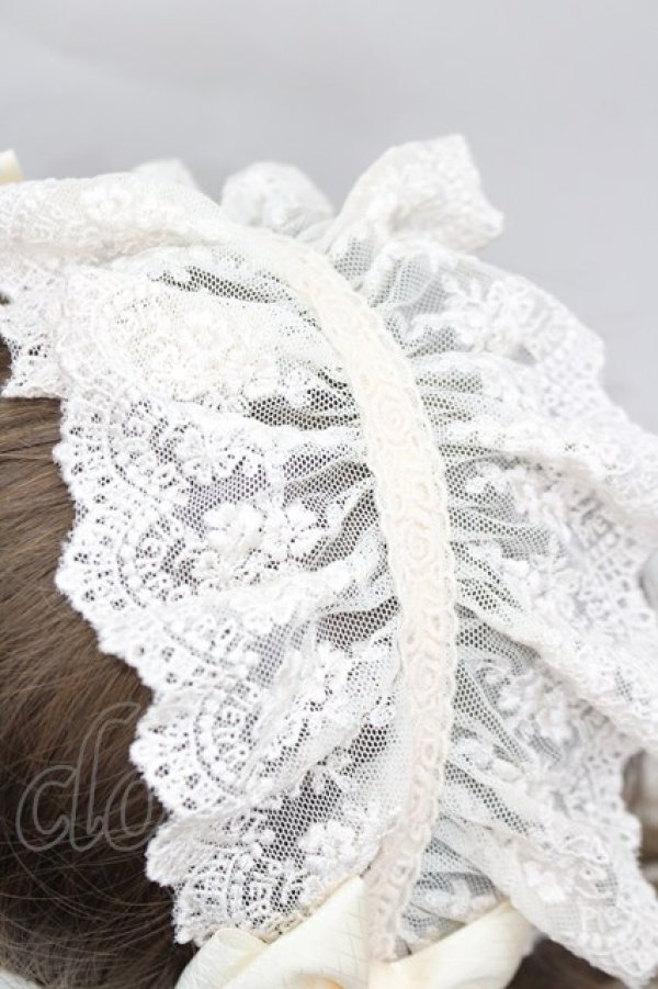 画像2: ATELIER PIERROT / レースヘッドドレス  生成り I-26-02-13-121-EL-ZA-TE-ZI (2)