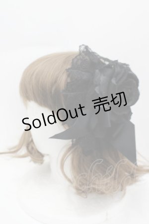画像: ATELIER PIERROT / ローズレースカチューシャ  黒 I-26-02-13-122-EL-AC-TE-ZI