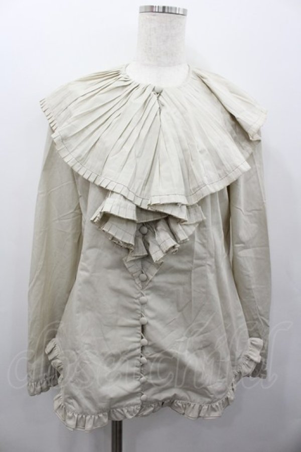 画像1: ATSUKI ONISHI / ピエロカラーブラウス  ベージュ I-26-02-13-016-LO-BL-SA-ZI (1)