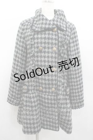 画像: axes femme / ラメ千鳥格子コート  黒Ｘグレー I-26-02-13-002-AX-CO-SA-ZI