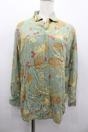 画像: PINK HOUSE / トロピカルフルーツ柄開襟シャツ  グリーン I-26-02-13-017-LO-BL-SA-ZI
