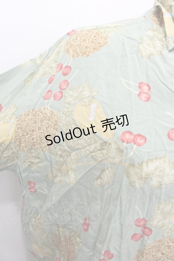 画像2: PINK HOUSE / トロピカルフルーツ柄開襟シャツ  グリーン I-26-02-13-017-LO-BL-SA-ZI (2)