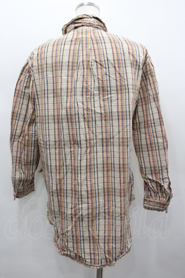 画像3: PINK HOUSE / リボンチェックブラウス  ベージュ I-26-02-13-018-LO-BL-SA-ZI (3)