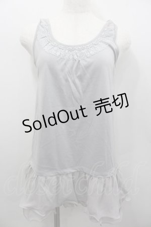 画像: axes femme / 肩透けロングタンク  グレー I-26-02-13-021-AX-TO-SA-ZI