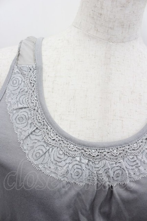 画像2: axes femme / 肩透けロングタンク  グレー I-26-02-13-021-AX-TO-SA-ZI (2)