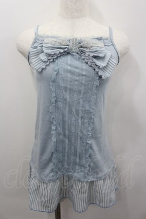 画像: axes femme / /レースリボンキャミソール  サックス I-26-02-13-022-AX-TO-SA-ZI