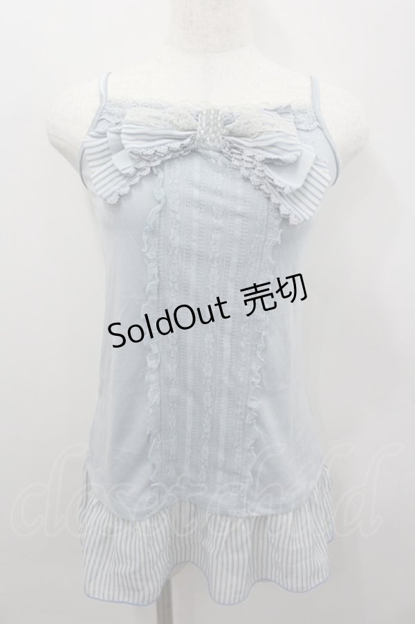 画像1: axes femme / /レースリボンキャミソール  サックス I-26-02-13-022-AX-TO-SA-ZI (1)