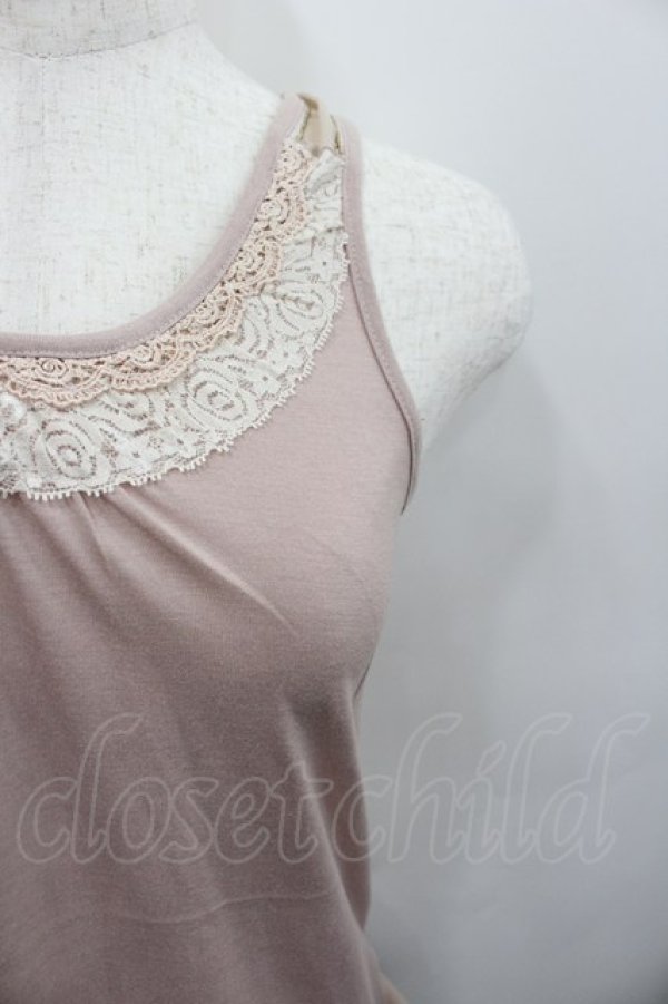 画像2: axes femme / 肩透けロングタンク  ピンク I-26-02-13-024-AX-TO-SA-ZI (2)