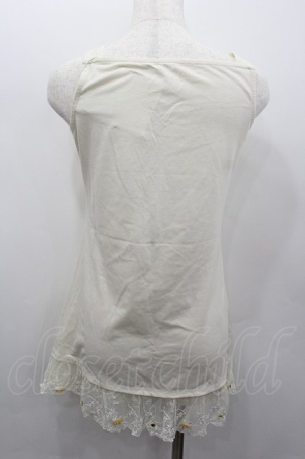 画像3: axes femme / 裾レースお花ビジューロングタンク  アイボリー I-26-02-13-026-AX-TO-SA-ZI (3)