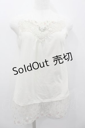 画像: axes femme / 花プリントチュールタンクトップ  アイボリー I-26-02-13-027-AX-TO-SA-ZI
