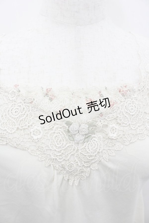 画像2: axes femme / 花プリントチュールタンクトップ  アイボリー I-26-02-13-027-AX-TO-SA-ZI (2)