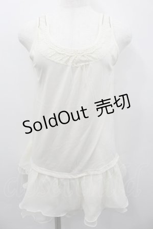 画像: axes femme / 肩透けロングタンク  アイボリー I-26-02-13-029-AX-TO-SA-ZI