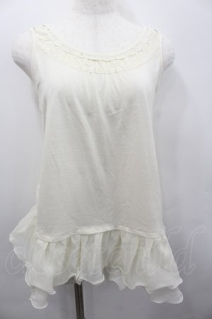 画像: axes femme / 肩透けロングタンク  アイボリー I-26-02-13-030-AX-TO-SA-ZI