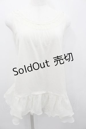 画像: axes femme / 肩透けロングタンク  アイボリー I-26-02-13-030-AX-TO-SA-ZI