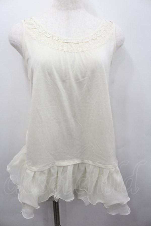 画像1: axes femme / 肩透けロングタンク  アイボリー I-26-02-13-030-AX-TO-SA-ZI (1)