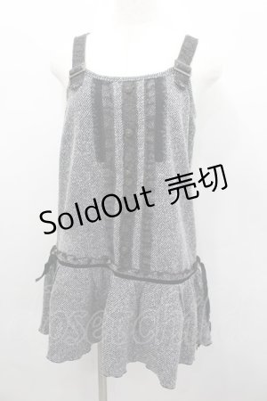 画像: axes femme / 薔薇レース使いジャンパースカート  黒Ｘ白 I-26-02-13-031-AX-OP-SA-ZI