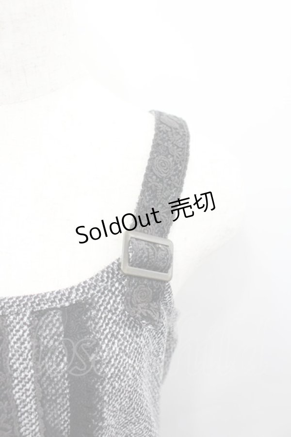 画像2: axes femme / 薔薇レース使いジャンパースカート  黒Ｘ白 I-26-02-13-031-AX-OP-SA-ZI (2)