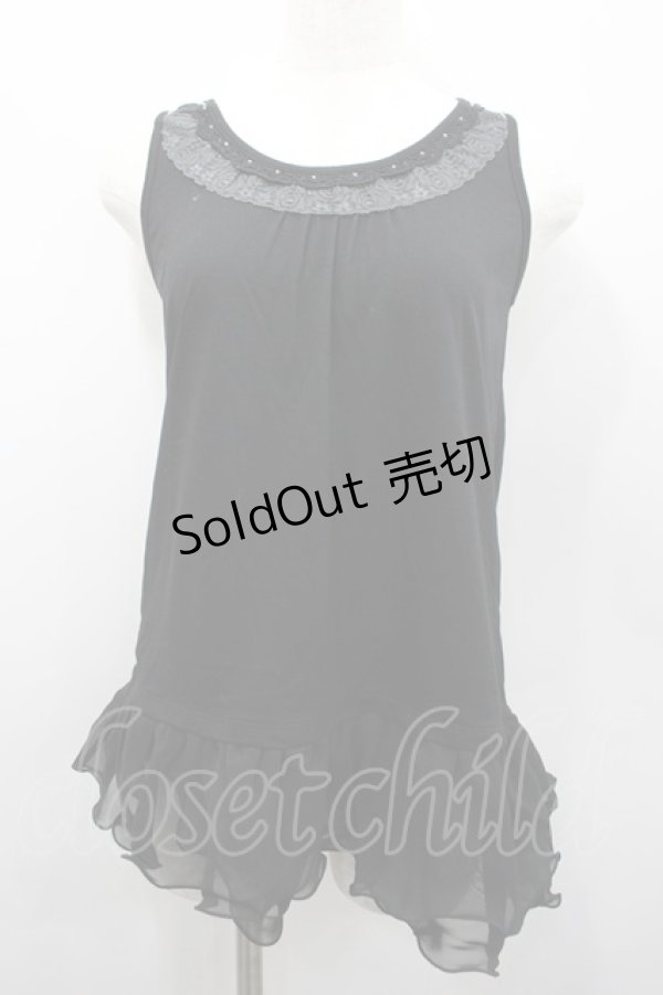 画像1: axes femme / 肩透けロングタンク  黒 I-26-02-13-032-AX-TO-SA-ZI (1)