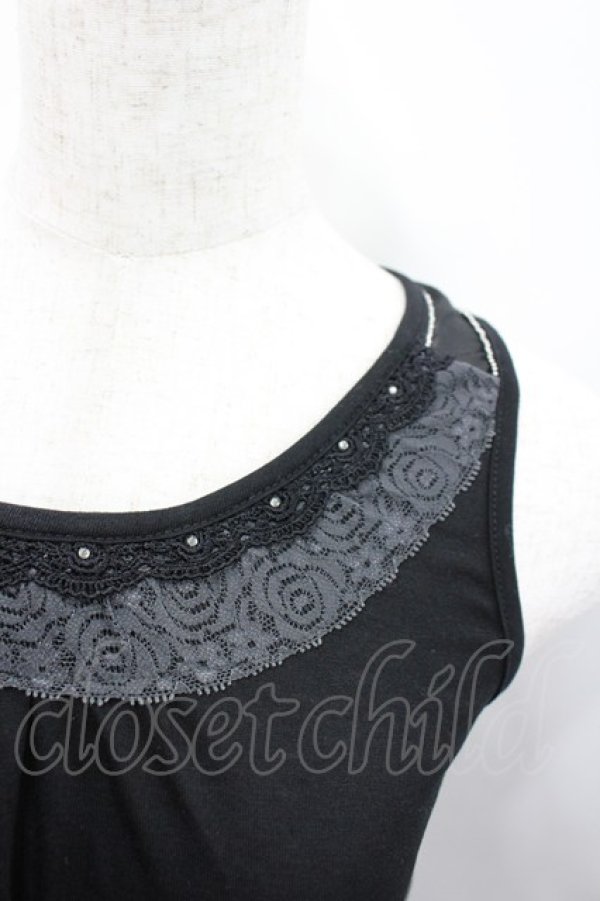 画像2: axes femme / 肩透けロングタンク  黒 I-26-02-13-032-AX-TO-SA-ZI (2)