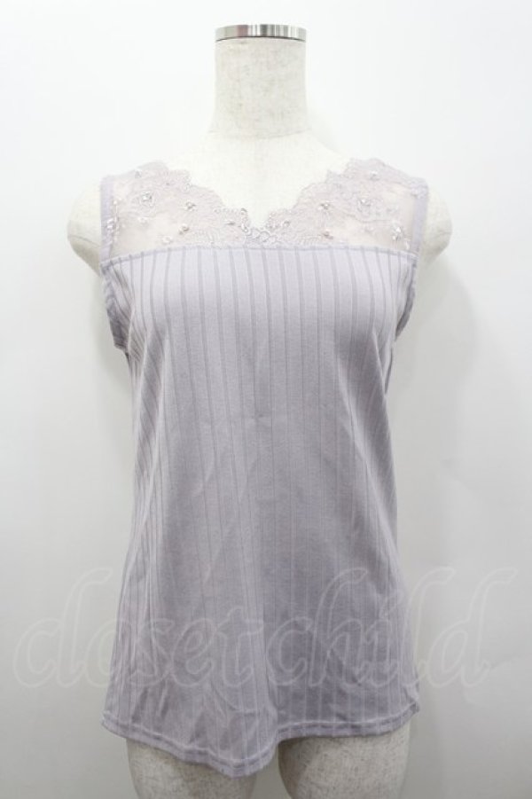 画像1: axes femme / 繊細レースタンク  ラベンダー I-26-02-15-034-AX-TO-SA-ZI (1)