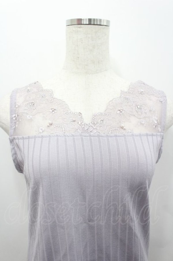 画像2: axes femme / 繊細レースタンク  ラベンダー I-26-02-15-034-AX-TO-SA-ZI (2)