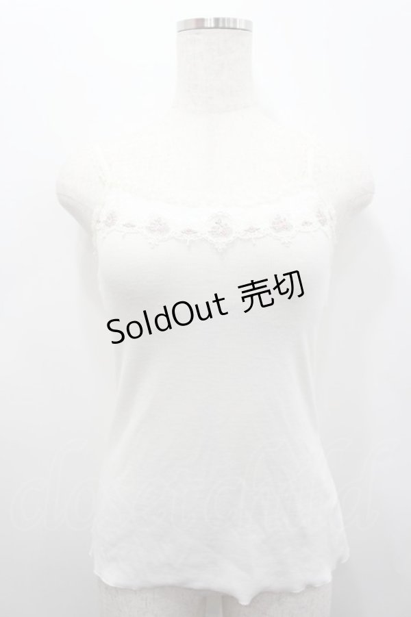 画像1: axes femme / パット付きレースキャミソール  アイボリー I-26-02-15-035-AX-TO-SA-ZI (1)