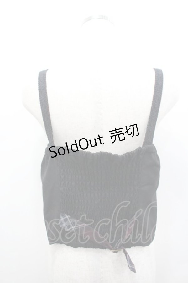 画像2: axes femme / チェック切替リボンビスチェ  黒Ｘ赤チェック I-26-02-15-036-AX-TO-SA-ZI (2)