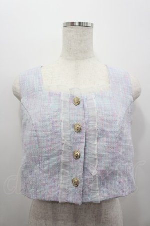 画像: Ank Rouge / ラメツイードベスト  ラベンダーＸサックス I-26-02-15-037-CA-TO-SA-ZI