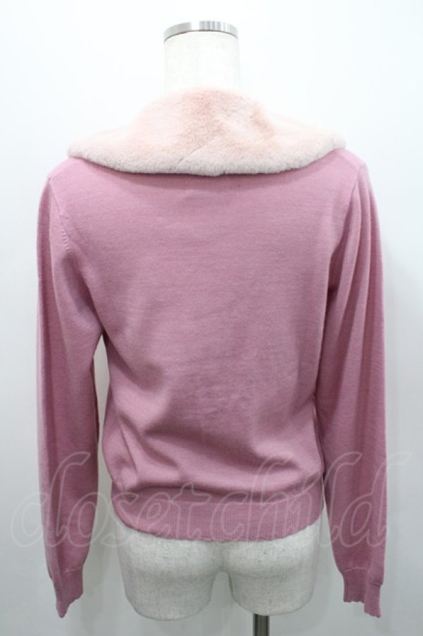 画像2: BABY,THE STARS SHINE BRIGHT / ファー衿つきカーディガン  ピンク I-26-02-15-038-BA-TO-SA-ZI (2)