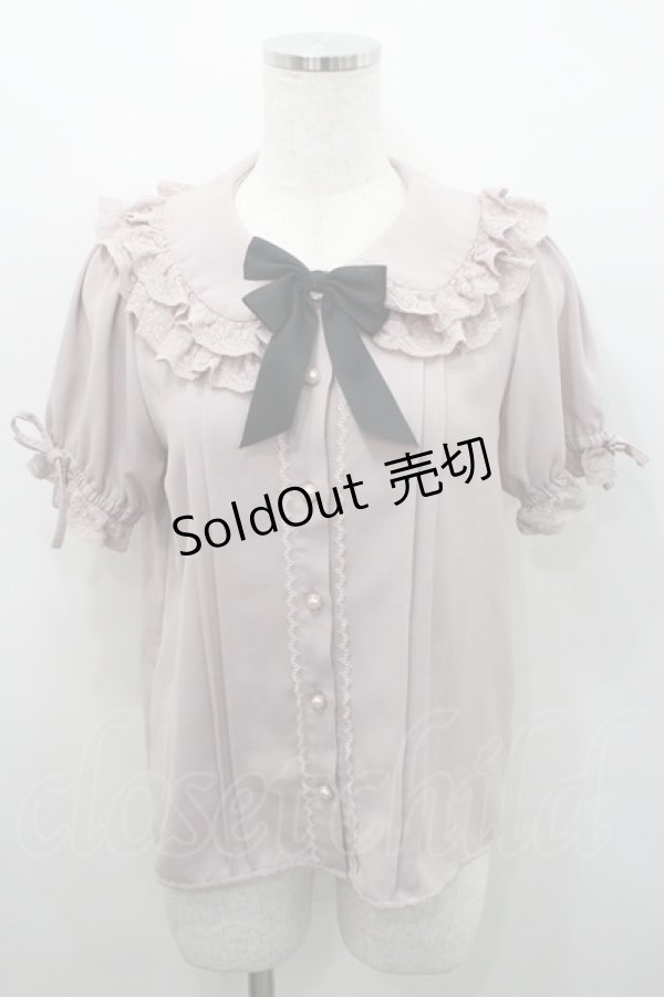 画像1: Ank Rouge / 2段レース襟半袖ブラウス  ピンク I-26-02-15-043-CA-BL-SA-ZI (1)